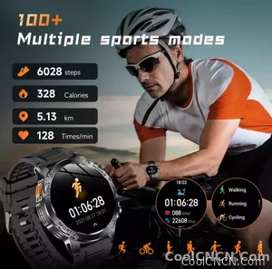 CoolWiz Original T Rex 3 Ultra Military GPS smartwatch with trajectory tracking and compass, 1000 mAh battery, 5 ATM water resistance; smart sports watch for men and women, suitable for outdoor sports and everyday use - view 21
