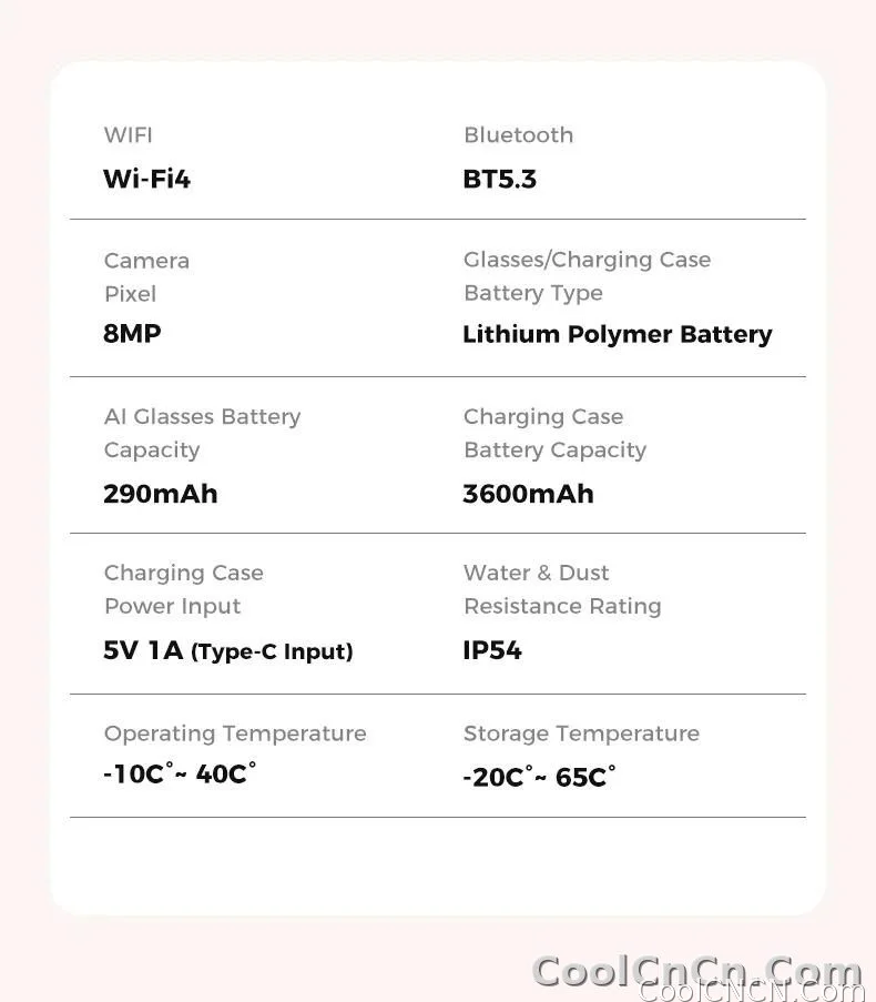 CoolWiz Smart Glasses Baru 3600MAh Pengecas Mudah Alih M02ultra Wanita 800W Kamera AI Terjemahan Rakaman Video Pemain Muzik Cermin Mata Panggilan Lelaki Untuk Sukan Luar Penggunaan Harian - detail