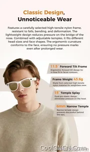 CoolWiz Smart Glasses Baru 3600MAh Pengecas Mudah Alih M02ultra Wanita 800W Kamera AI Terjemahan Rakaman Video Pemain Muzik Cermin Mata Panggilan Lelaki Untuk Sukan Luar Penggunaan Harian - view 12