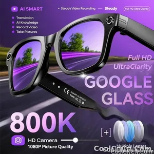 CoolWiz smart glasses with a 1080P video camera, black sunglasses, Bluetooth call translation, music playback, recording, men’s photochromic glasses for outdoor sports and everyday use - view 1