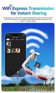 CoolWiz smart glasses with a 1080P video camera, black sunglasses, Bluetooth call translation, music playback, recording, men’s photochromic glasses for outdoor sports and everyday use - view 17