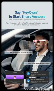 CoolWiz smart glasses with a 1080P video camera, black sunglasses, Bluetooth call translation, music playback, recording, men’s photochromic glasses for outdoor sports and everyday use - view 24