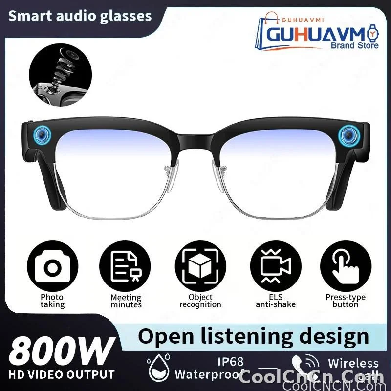 CoolWiz New AI Smart Glasses — 120+ Language Translations, 8MP Camera, 8K Resolution, Video & Music Playback, Business Calls, Color‑Changing Lenses, for Men, suitable for outdoor sports and everyday use - detail