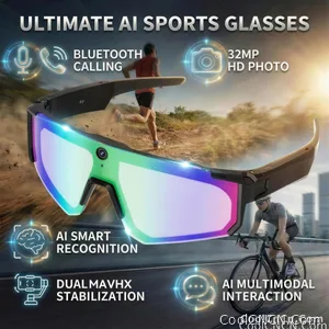 CoolWiz WiFi smart 8MP camera glasses for men, 1080p HD video recording, 32GB storage, polarized sunglasses with AI voice dialogue translation, suitable for sports and outdoor daily use - view 8