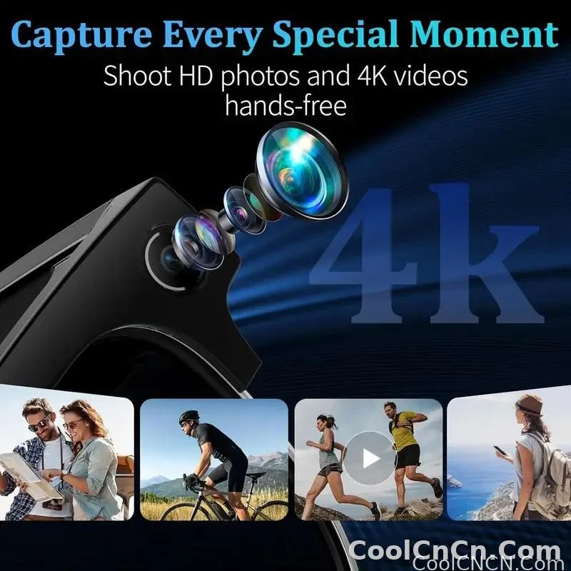CoolWiz AI Smart Glasses 4K HD with Color Change, 8MP Camera, 1080p Video, AI Music Player, AI Calls, AI Sports Glasses for Men, for Outdoor Sports and Everyday Use - detail