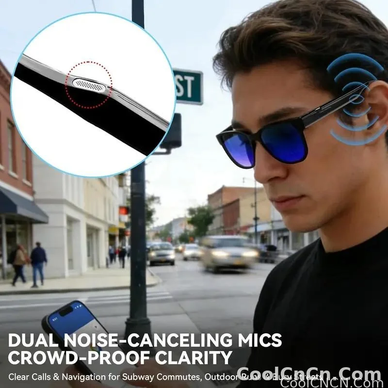 CoolWiz Cermin Mata Pintar Audio Lensa Elektrochromic Sentuhan 4 Kelajuan Baharu 164+Terjemahan Bahasa Panggilan Bluetooth Cermin Mata Hitam Muzik ChatGPT Untuk Sukan Luar dan Penggunaan Harian - detail