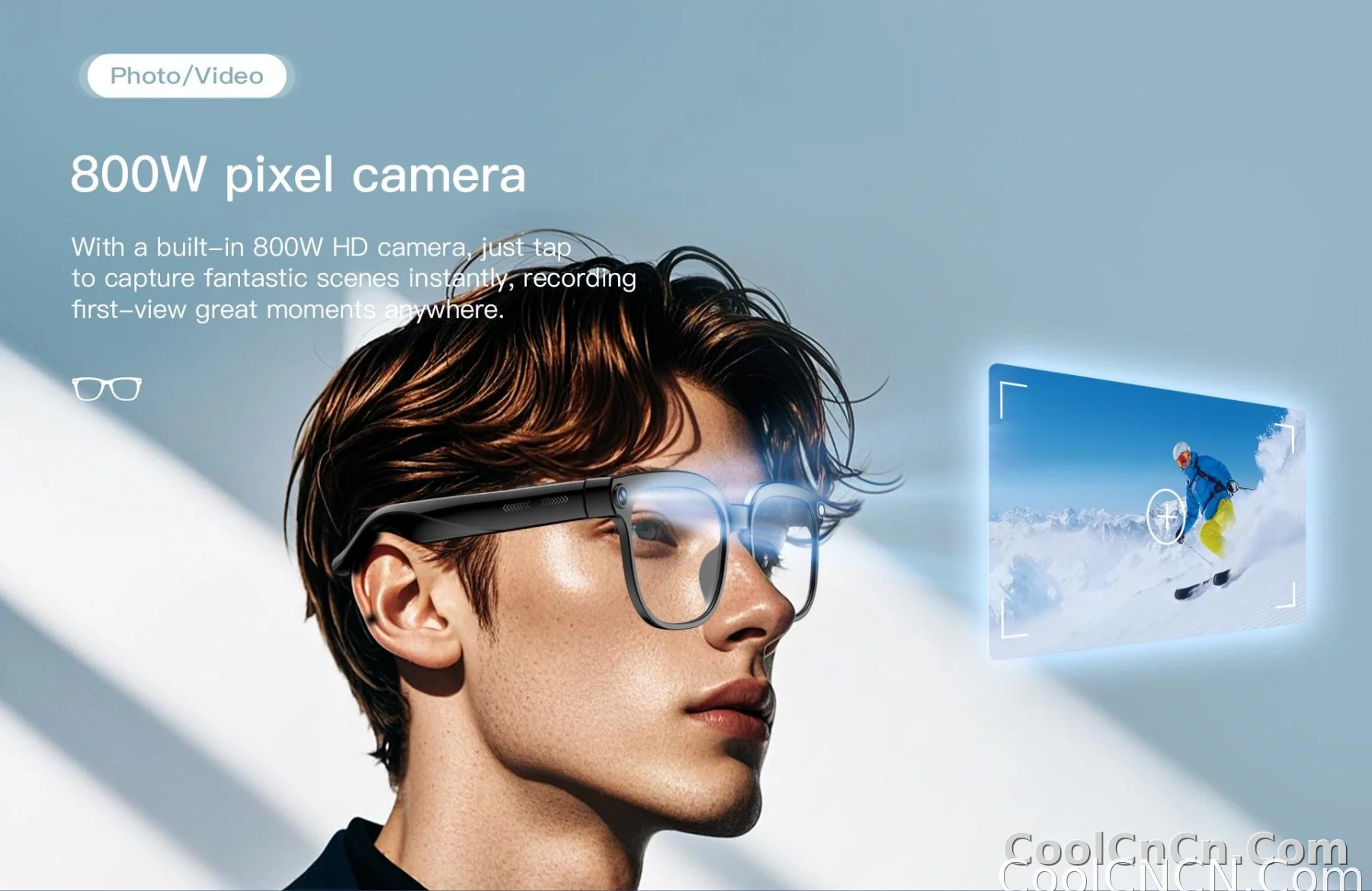 2026 New 800W HD Pixel Smart Glasses Men Anti-shake Camera AI Language Translation Video Recording ChatGPT Music Call Sunglasses - detail
