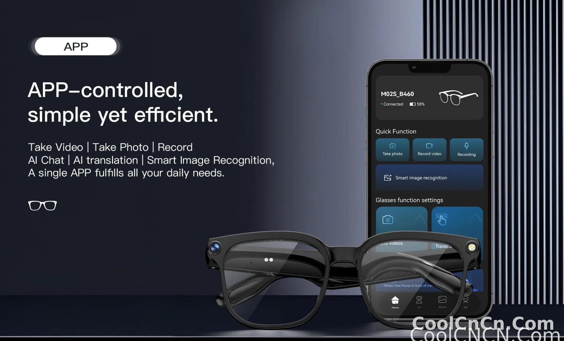 2026 New 800W HD Pixel Smart Glasses Men Anti-shake Camera AI Language Translation Video Recording ChatGPT Music Call Sunglasses - detail