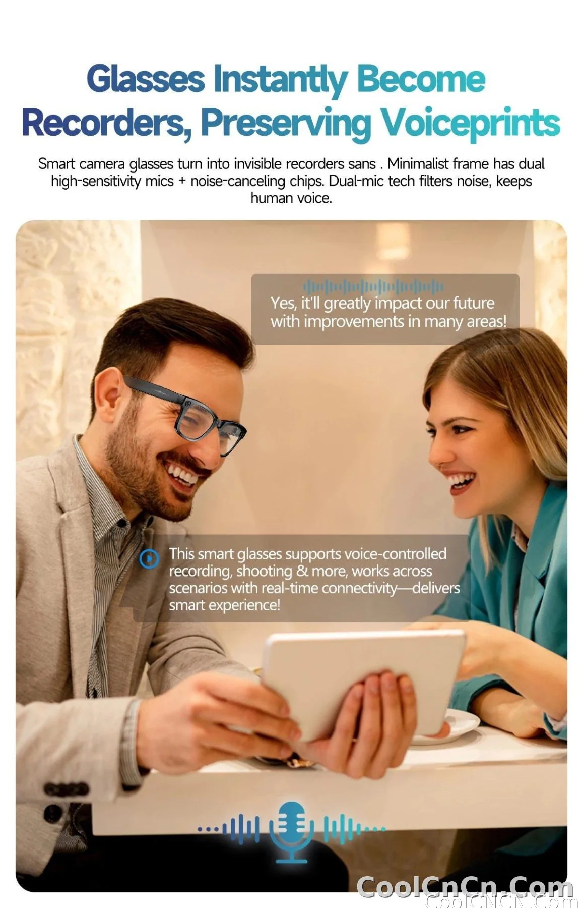New Upgrade Smart Glasees With Camera Video Recording Languages Bluetooth Call Translation Voice Sunglasses - detail
