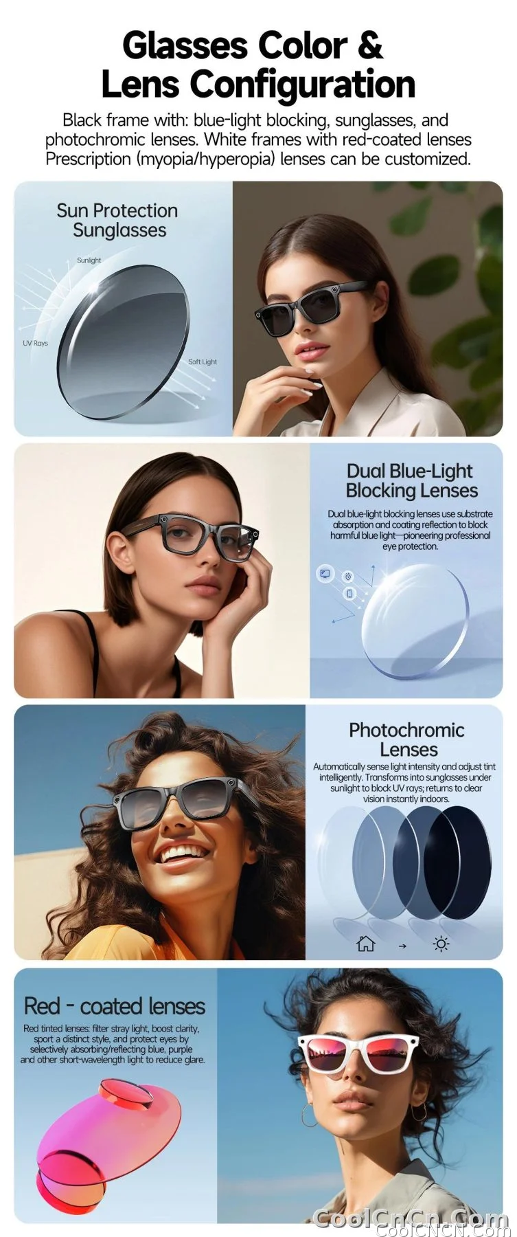New Upgrade Smart Glasees With Camera Video Recording Languages Bluetooth Call Translation Voice Sunglasses - detail