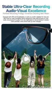 New Upgrade Smart Glasees With Camera Video Recording Languages Bluetooth Call Translation Voice Sunglasses - view 15
