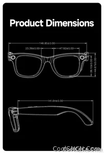 New Upgrade Smart Glasees With Camera Video Recording Languages Bluetooth Call Translation Voice Sunglasses - view 29