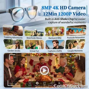 2026New 8MP 4K HD Camera AI Glasses Men 3600mAh Power Bank 32G Memory 160+ Translation Glasses Waterproof Smart Sunglasses Women - view 7