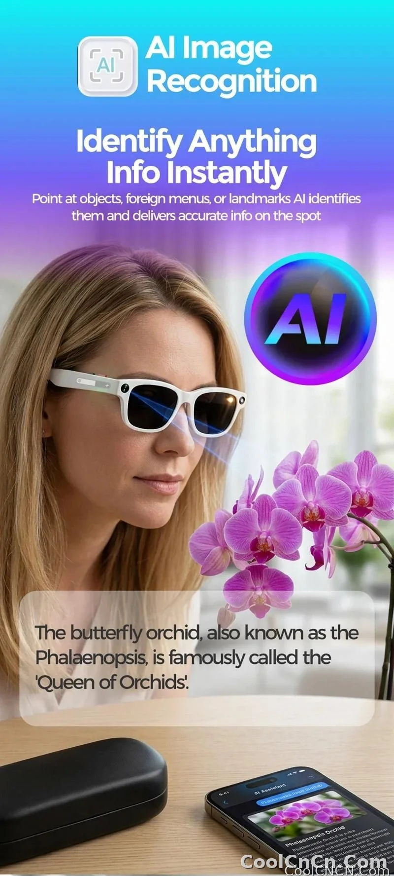 New 2026 Intelligent AI glasses shoot glasses take pictures and read pictures and record real-time translation of call music - detail