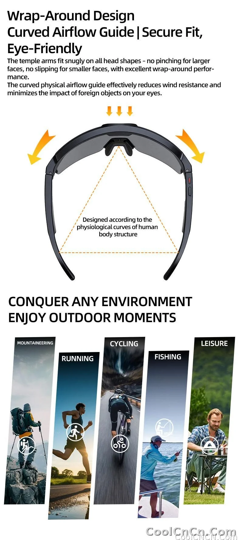 2026 New AI Smart Sports Glasses with 1200P Camera 4k Anti-Shake AI Voice Translator Bluetooth Call Dual Mic Audio Sunglasses - detail