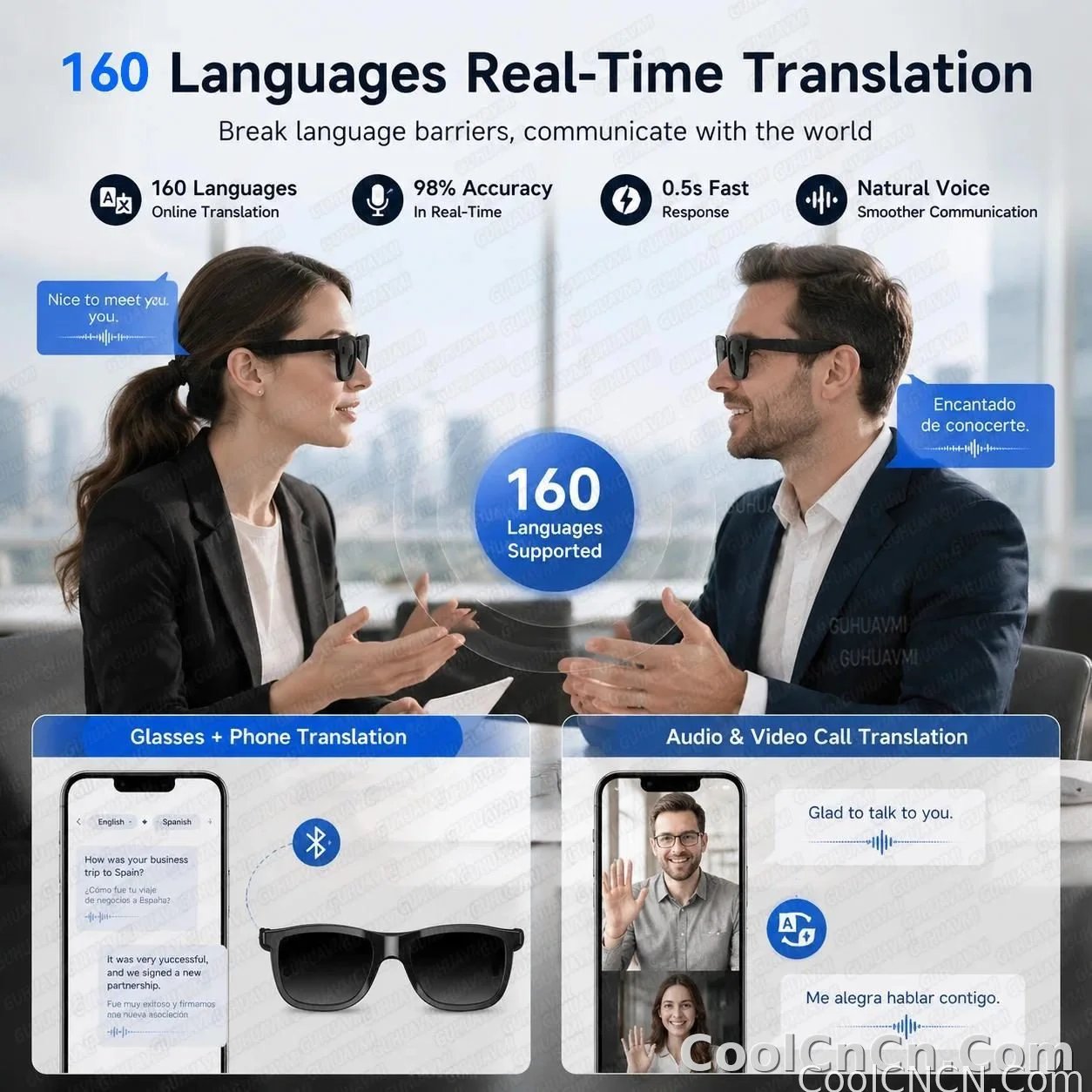 New Smart Audio Sunglasses 2026 Bluetooth Call AI Translation Touch Color Change Sliding Volume Control Dual Mic ENC Waterproof - detail