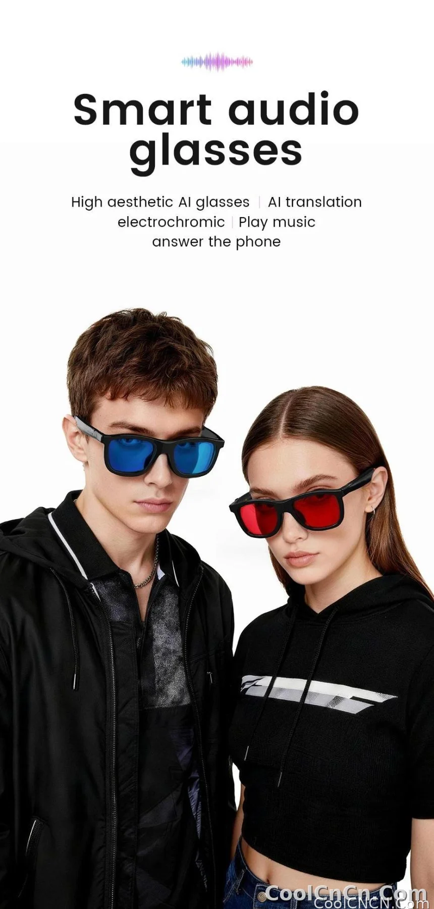 New Smart Audio Sunglasses 2026 Bluetooth Call AI Translation Touch Color Change Sliding Volume Control Dual Mic ENC Waterproof - detail