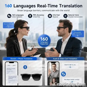 2026 New Electrochromic Lens Audio Smart Glasses Men 164+Language Translation AI ChatGPT BT Call Music Player Sunglasses Women - view 5