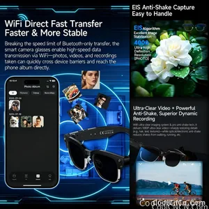 2026New 4K Ultra HD Color Change BT Call Smart Glasses AI Chat Music Player 800W Pixel Camera 1080P Video  AI Sports Glasses Men - view 6