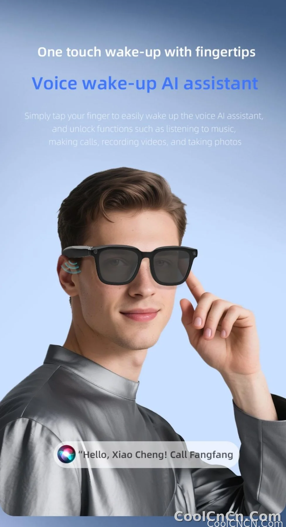 V03 Smart Glasses Camera Control Bluetooth Call Music Control Open Listening Design Polarized Lenses Smart Sunglasses - detail
