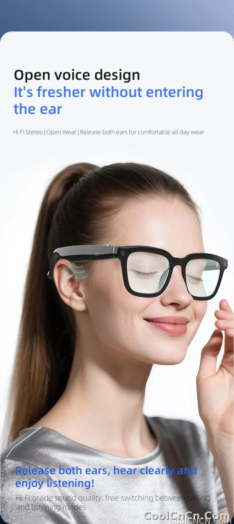V03 Smart Glasses Camera Control Bluetooth Call Music Control Open Listening Design Polarized Lenses Smart Sunglasses - detail