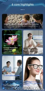 V03 Smart Glasses Camera Control Bluetooth Call Music Control Open Listening Design Polarized Lenses Smart Sunglasses - view 9