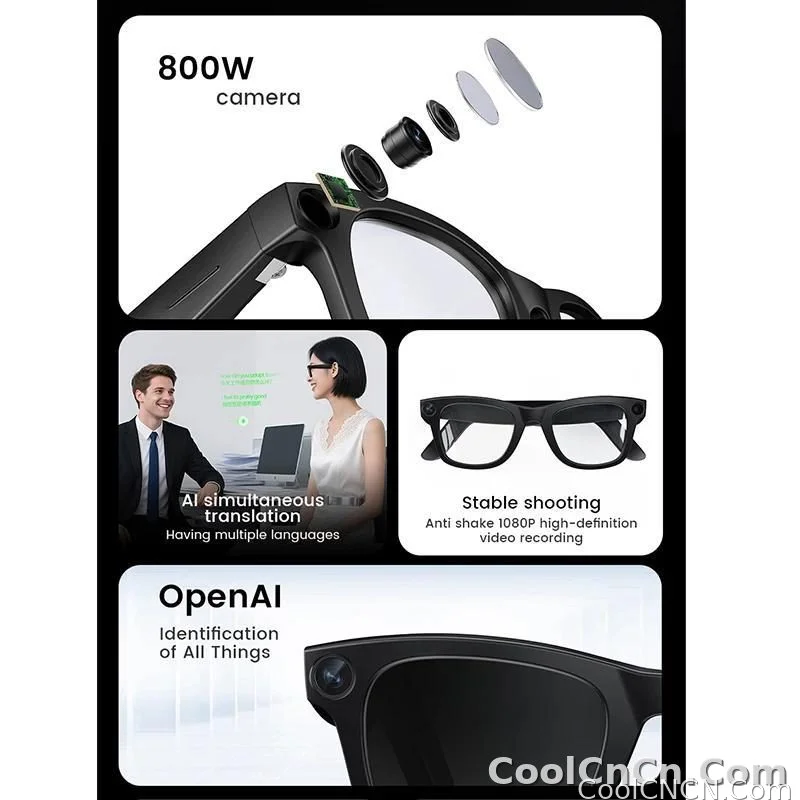 2026 New AI SmartGlasses 800W Camera Touch-sensitive AI Translation 320mah AI Photo Recognition 32 GB Storage Smart Sunglasses - detail