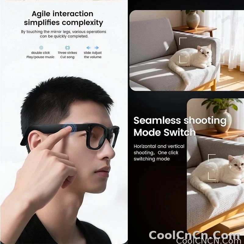 2026 New AI SmartGlasses 800W Camera Touch-sensitive AI Translation 320mah AI Photo Recognition 32 GB Storage Smart Sunglasses - detail