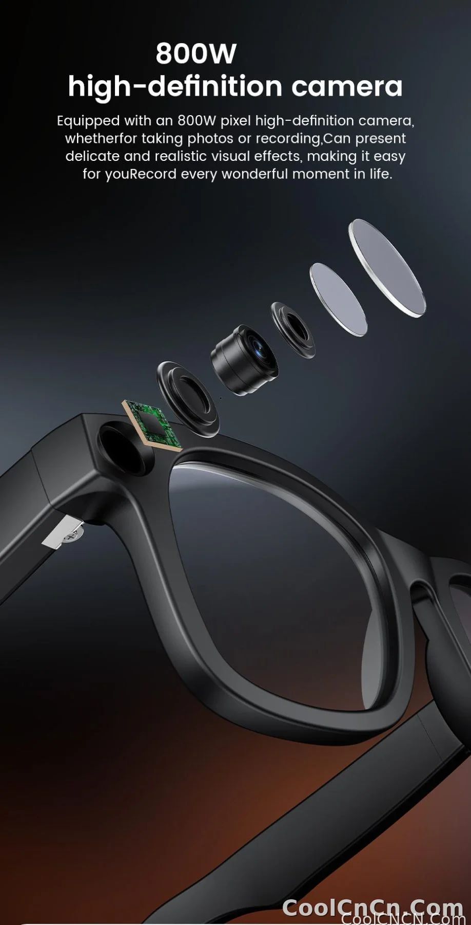 2026 New AI SmartGlasses 800W Camera Touch-sensitive AI Translation 320mah AI Photo Recognition 32 GB Storage Smart Sunglasses - detail