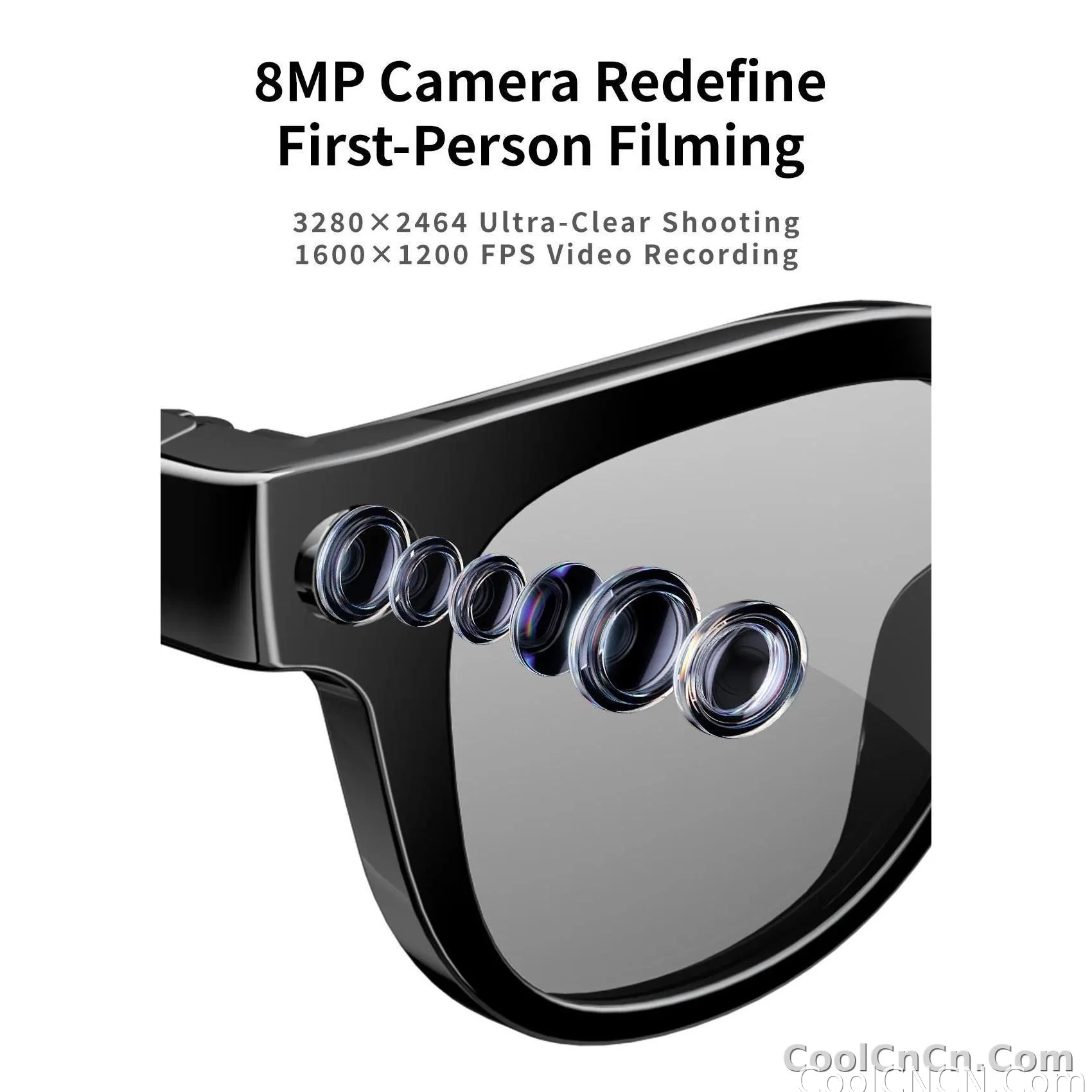 AI Smart Glasses 8MP HD Camera Video Recording AI Translation Voice Assistant TR90 Ultralight Bluetooth Call Music Smart Eyewear - detail