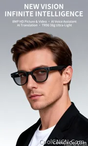 AI Smart Glasses 8MP HD Camera Video Recording AI Translation Voice Assistant TR90 Ultralight Bluetooth Call Music Smart Eyewear - view 8