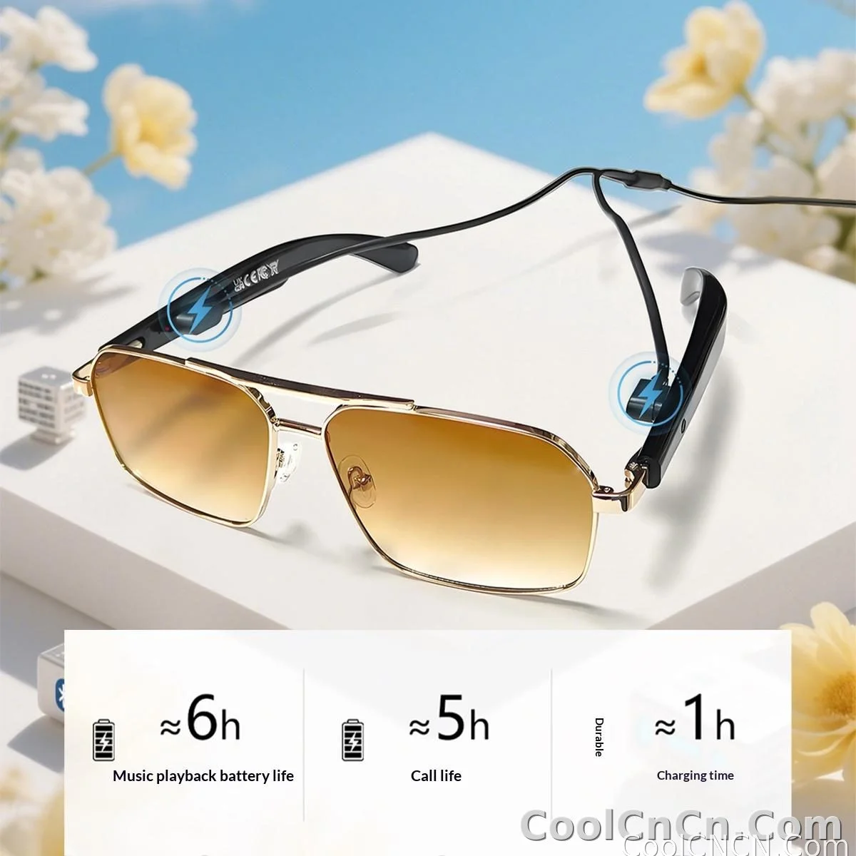 Smart Glasses Real Time Translation Wireless Bluetooth Touch Call Sports For Men Music Smart Glasses With Translator - detail
