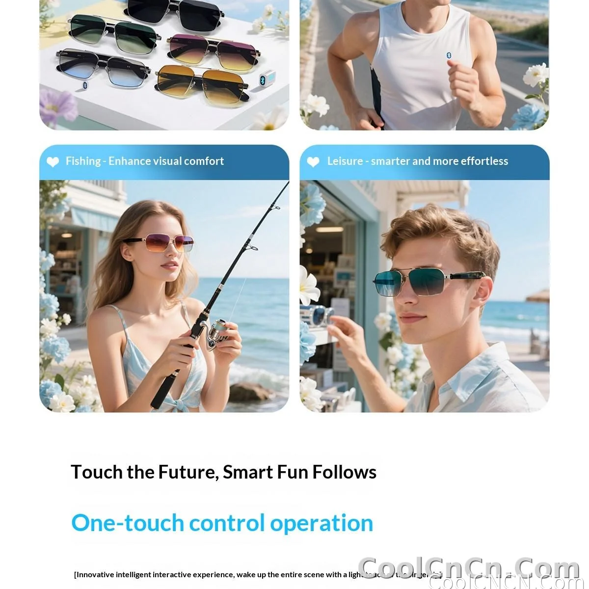 Smart Glasses Real Time Translation Wireless Bluetooth Touch Call Sports For Men Music Smart Glasses With Translator - detail