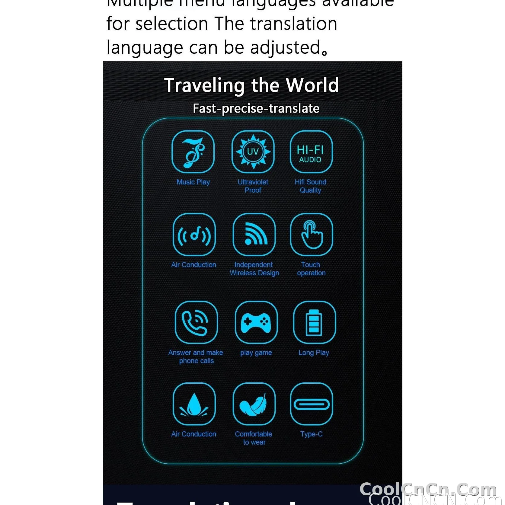 Smart Glasses SG20 Pro AI Intelligent Driver Sunglasses Touch Earphone with 144 Languages Online Translation for Men Women - detail