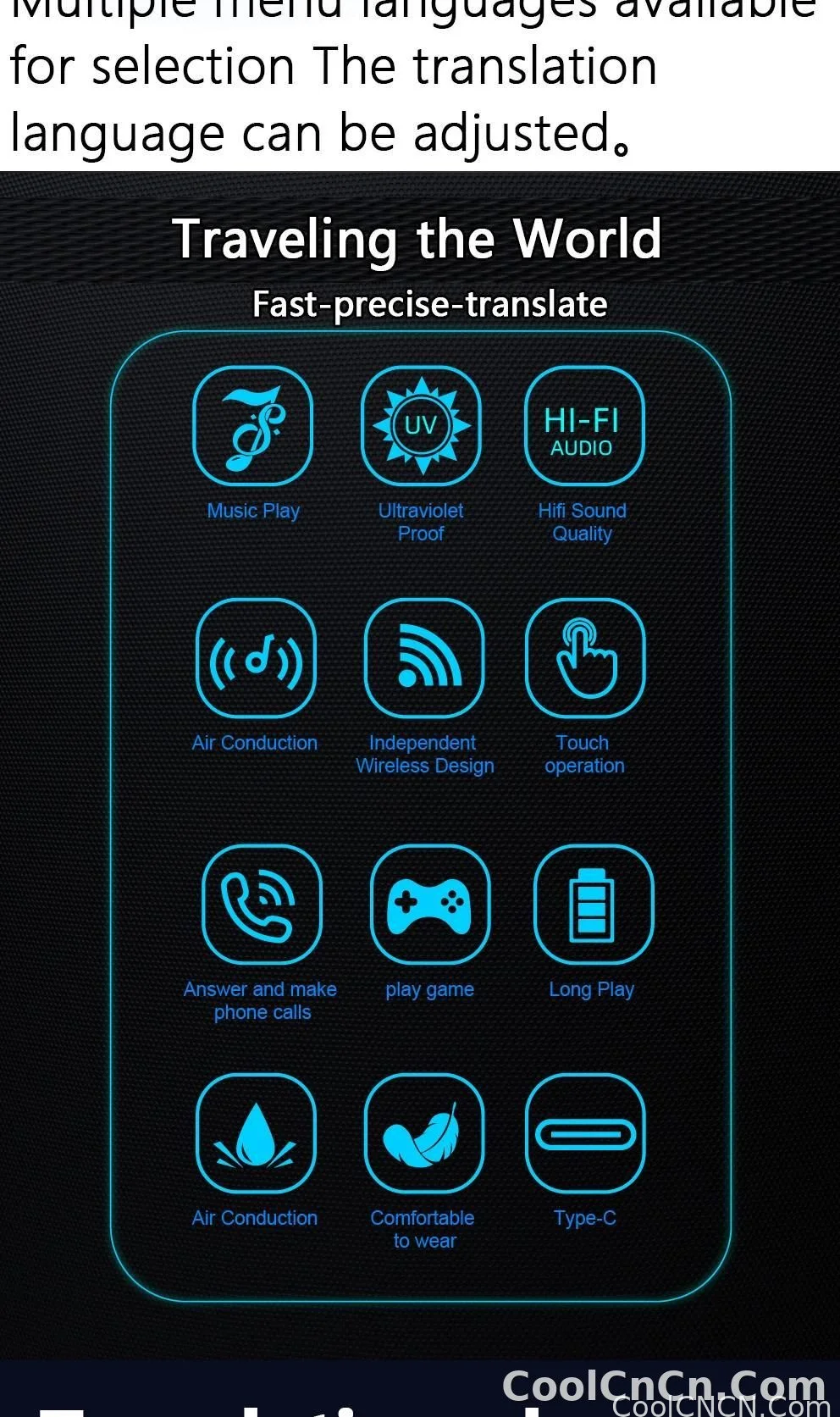 Smart Glasses SG20 Pro AI Intelligent Driver Sunglasses Touch Earphone with 144 Languages Online Translation for Men Women - detail