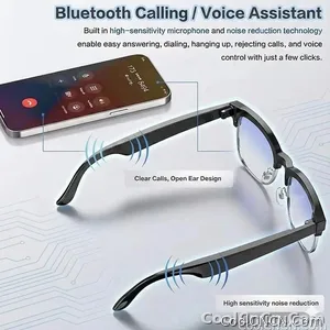 AI Real Time Translation Smart Glasses 1080P Camera Video Recorder Dual Mic Noise Canceling Bluetooth 3D Audio Sunglass 32G 2026 - view 7