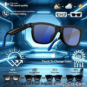 2026 Smart Audio Glasses Touch Control Color Changing Lens Dual Microphone Noise Reduction AI translation Bluetooth Sunglasses - view 1