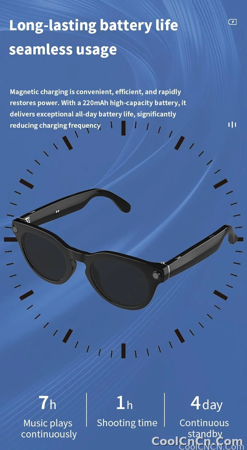 Smart Glasses Camera Glasses BT Call Music Touch Sunglasses Voice Assistant Video Recording WIFI AI Glasses Translator - detail