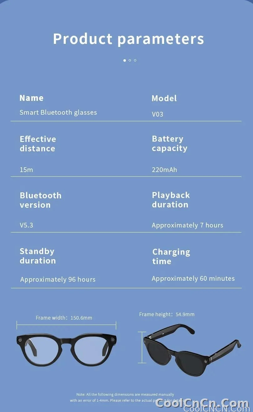 Smart Glasses Camera Glasses BT Call Music Touch Sunglasses Voice Assistant Video Recording WIFI AI Glasses Translator - detail
