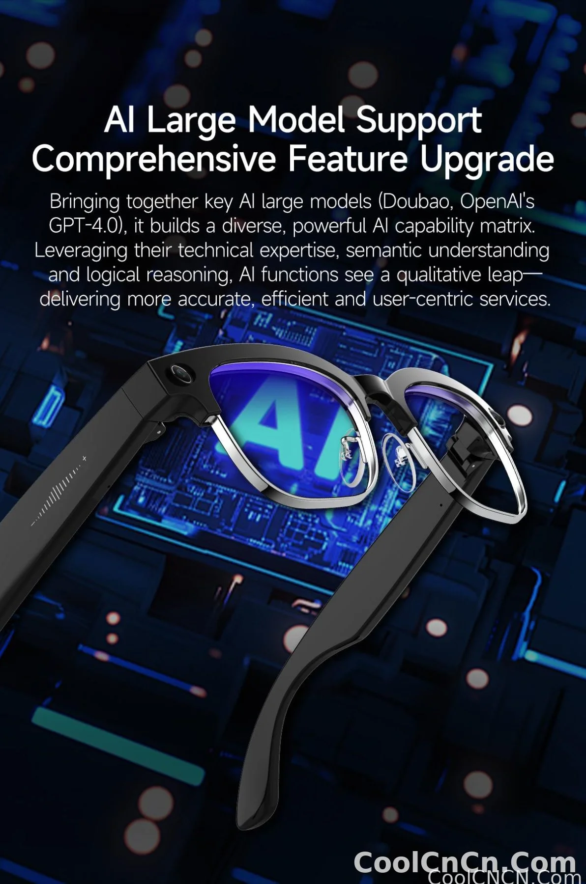 2026 New 800W Pixel Camera Smart AI Glasses Anti-shake Video Record ChatGP WIFI Translation Call Waterproof 32GB Sunglasses Men - detail