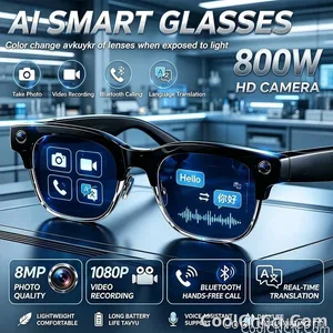 2026 New 800W Pixel Camera Smart AI Glasses Anti-shake Video Record ChatGP WIFI Translation Call Waterproof 32GB Sunglasses Men - view 1