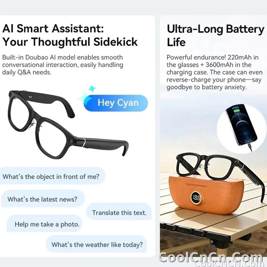 2026 New 6K HD AI Smart Glasses Chat GPT 800MP Camera Bluetooth Call 290mAh Battery 32GB Voice Assistant Control Smart Glasses - detail