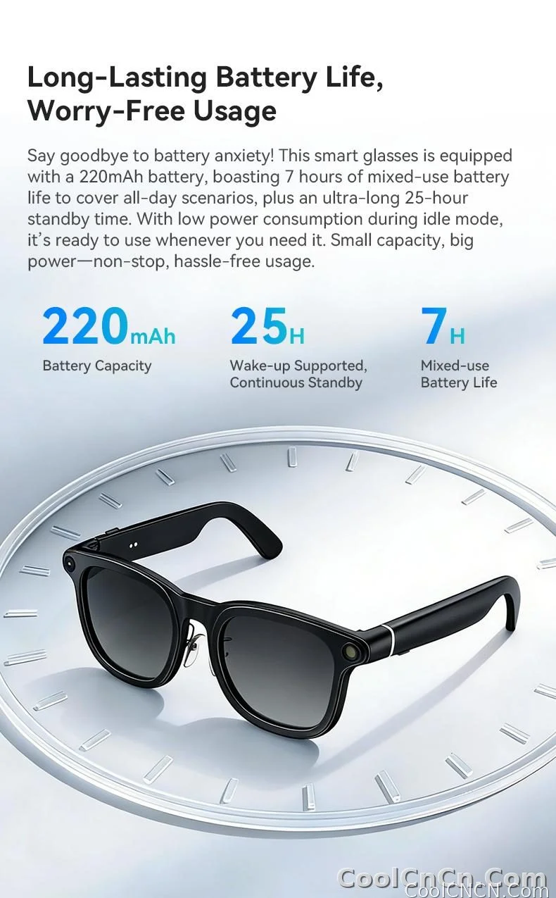 2026 New 6K HD AI Smart Glasses Chat GPT 800MP Camera Bluetooth Call 290mAh Battery 32GB Voice Assistant Control Smart Glasses - detail