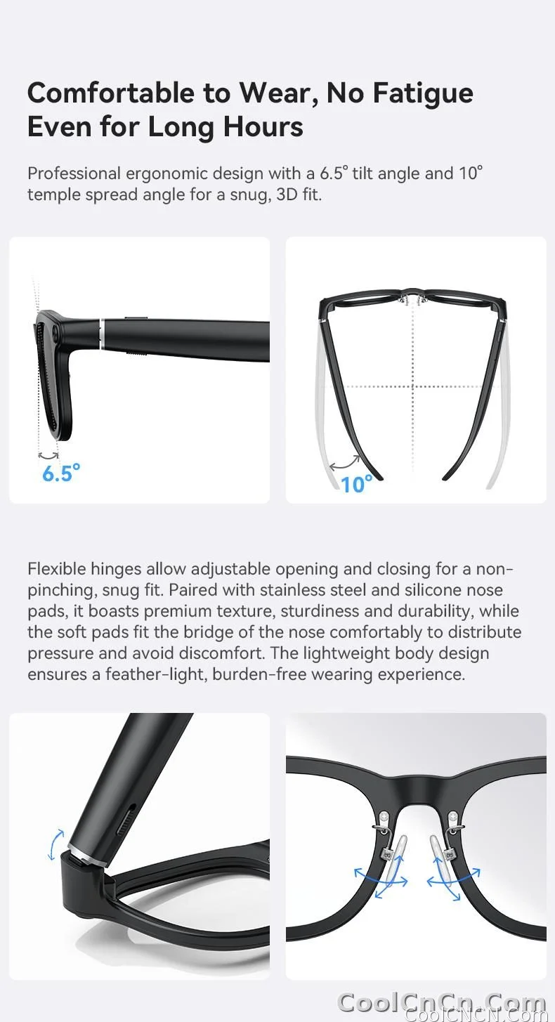 2026 New 6K HD AI Smart Glasses Chat GPT 800MP Camera Bluetooth Call 290mAh Battery 32GB Voice Assistant Control Smart Glasses - detail