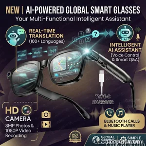 2026New POVSmart Glasses with 800W 4K HD Camera Wireless Audio Sunglasses Men Photos&Video AI Translation ChatGPT Glasses Women - view 1