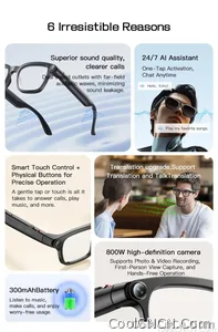 2026 New 800W Pixel Camera 1080P Video Recording Smart Glasses Men AI Voice Assistant Music Player Translation Sports Sunglasses - view 9