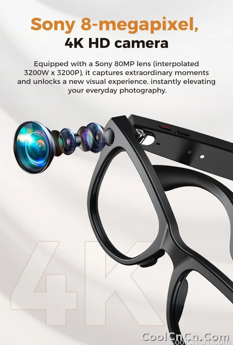 2026 New AI Video Glasses 1080P HD Camera Recorder Bluetooth Audio Voice Control Touch WiFi Sync Smart Glasses for Travel Use HD - detail