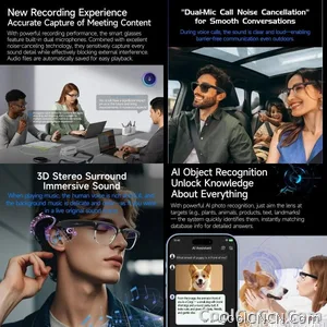 2026 New 8K HD AI Smart Glasses Men with Chat GPT 800MP Camera Bluetooth Call AI Translation Voice Assistant Control Unisex Sung - view 5