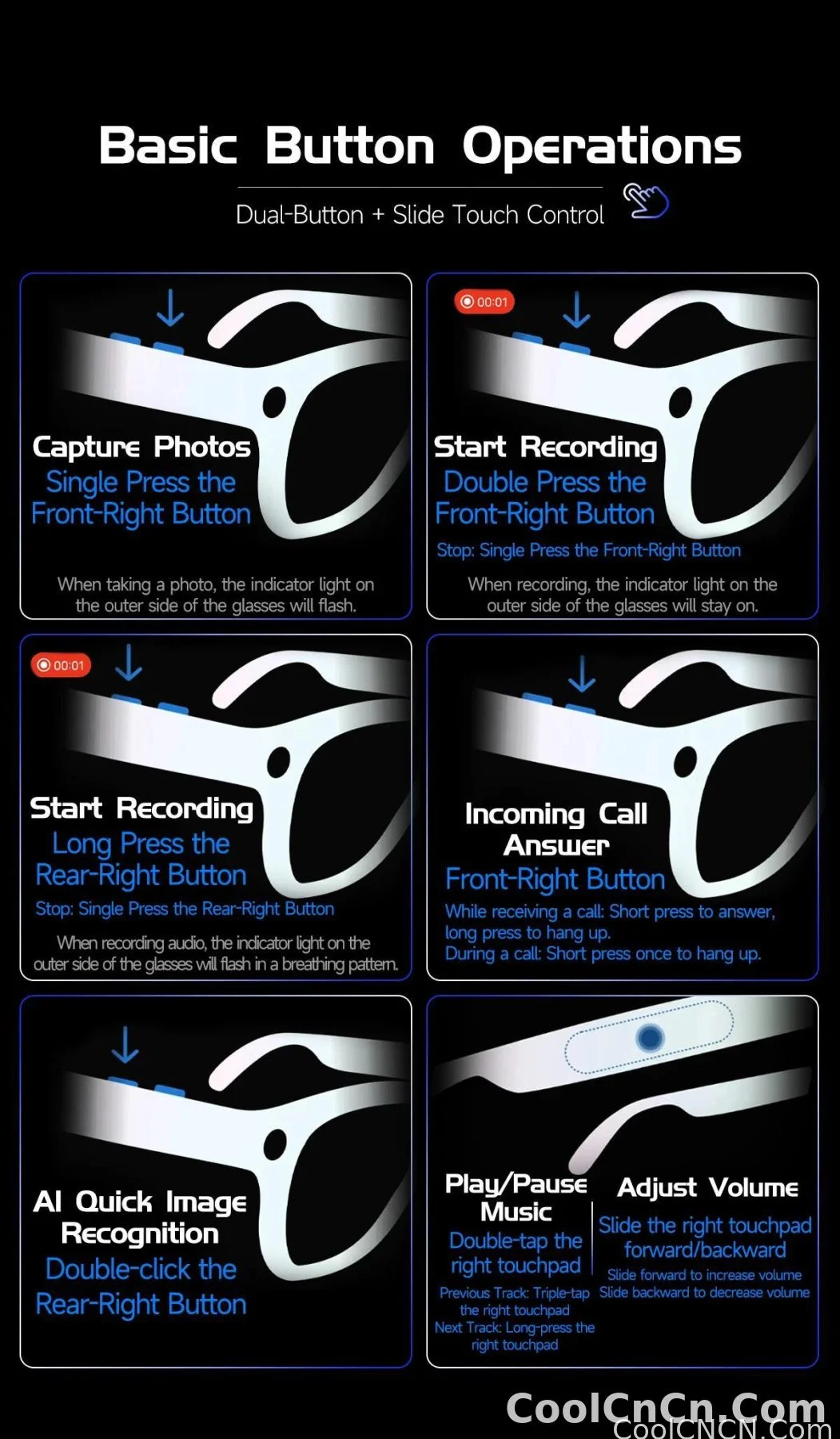 Smart Glasses 800W Camera 2026New Technologies Video Recording AI Photo Recognition Bluetooth Calls Voice Translation Sunglasses - detail