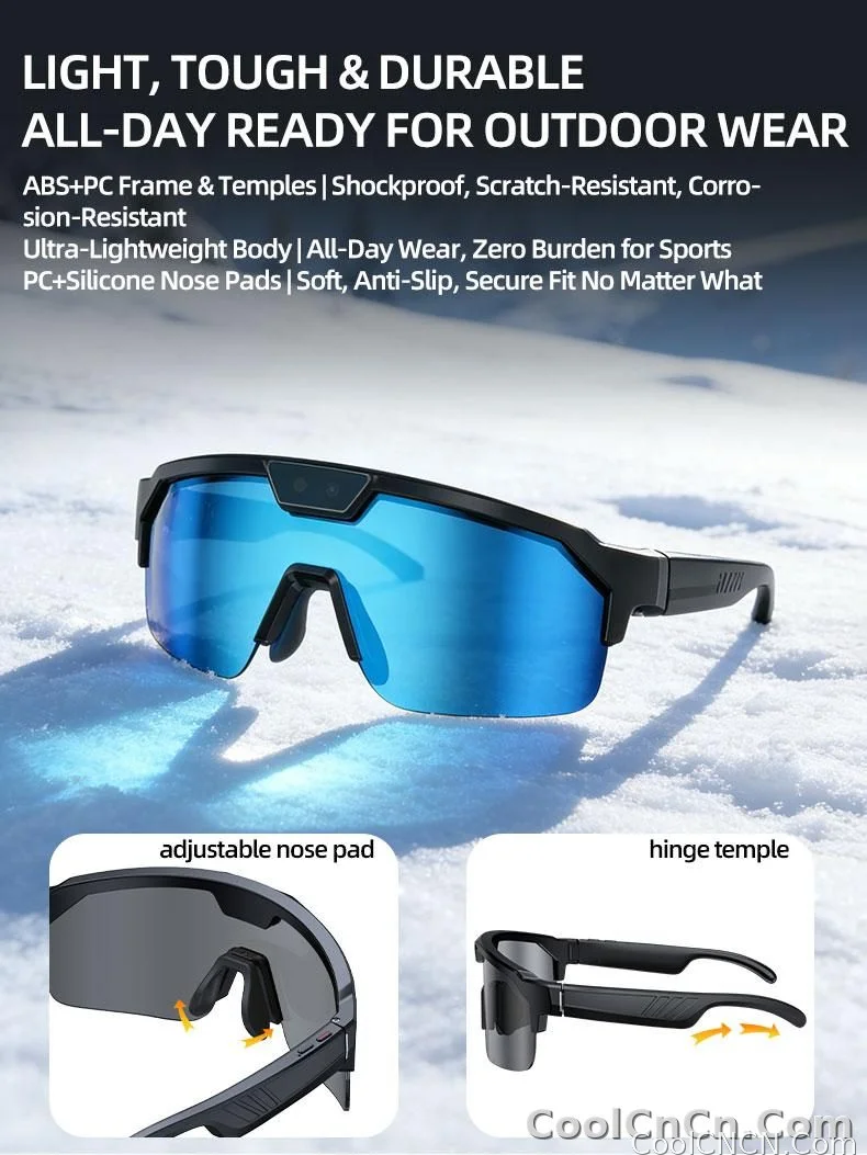 2026 New AI Sport Cycling Smart Glasses 80MP Camera 1200P HD Video Bluetooth 5.3WiFi Open Ear Riding Speaker Real-Time Translate - detail